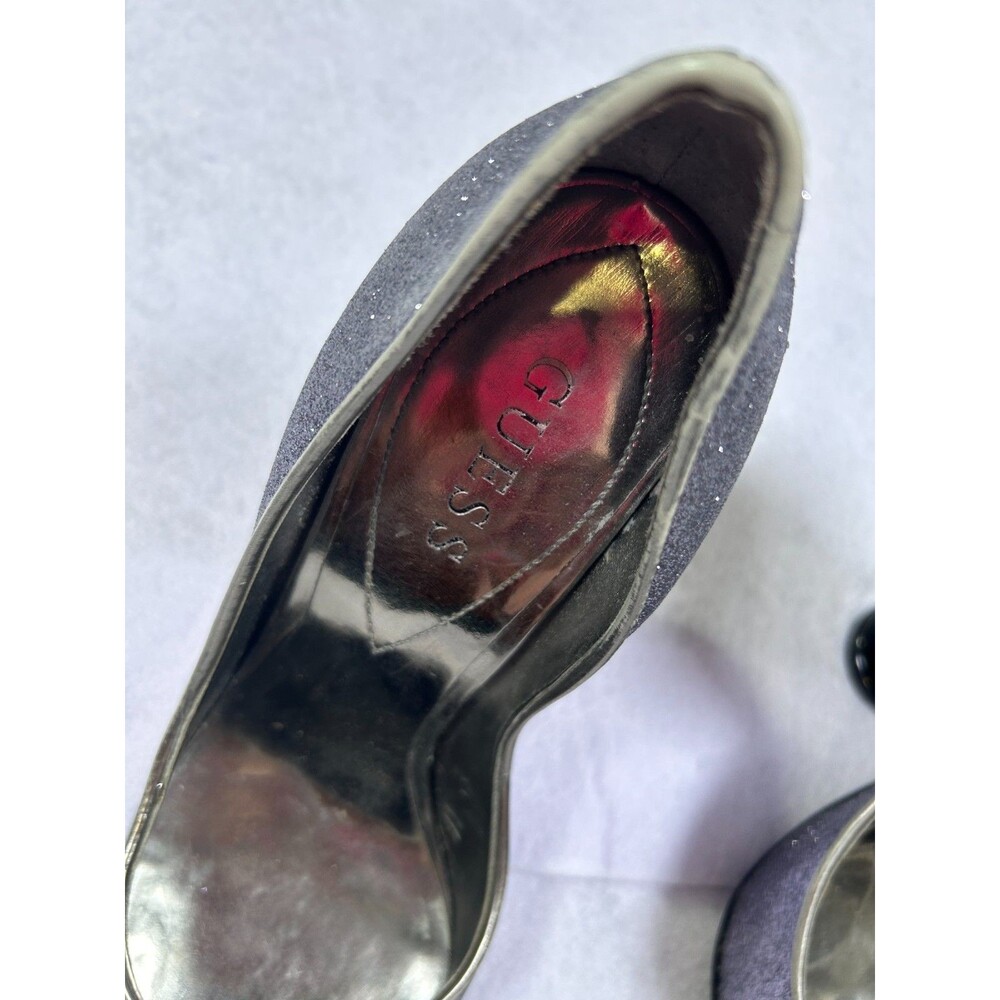 Guess Women’s Size 9M Glitter Pointed Toe Stiletto Pumps Silver Gray Heels - Picture 6 of 10